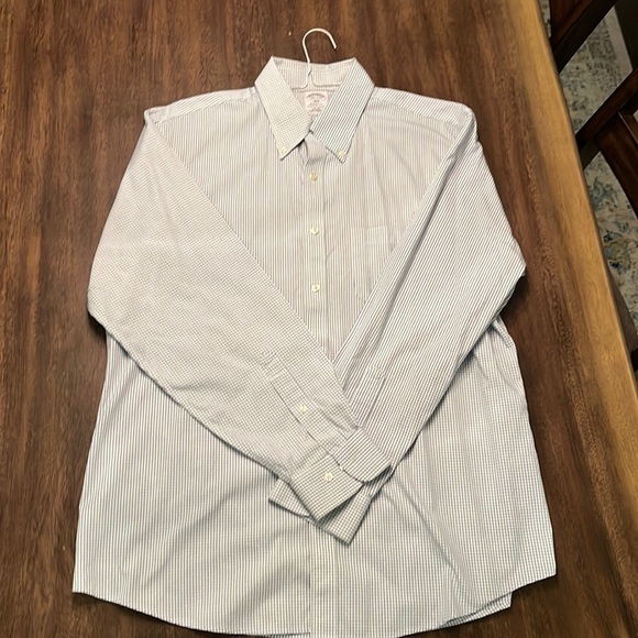 Brooks Brothers size large (16 1/2 -4/5) blue/white button-down shirt. - Picture 1 of 2